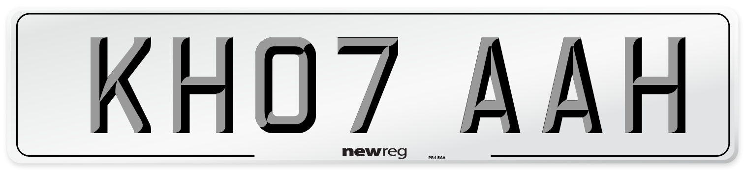 KH07 AAH Number Plate from New Reg